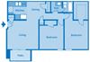 Somerpointe Apartments The Jade floor plan depicting layout of home.